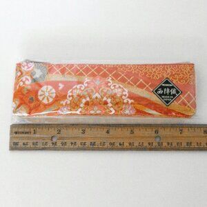 Asian Nishijin Bando Kinran Makeup Girl Cosmetic Bag 7.5" NEW